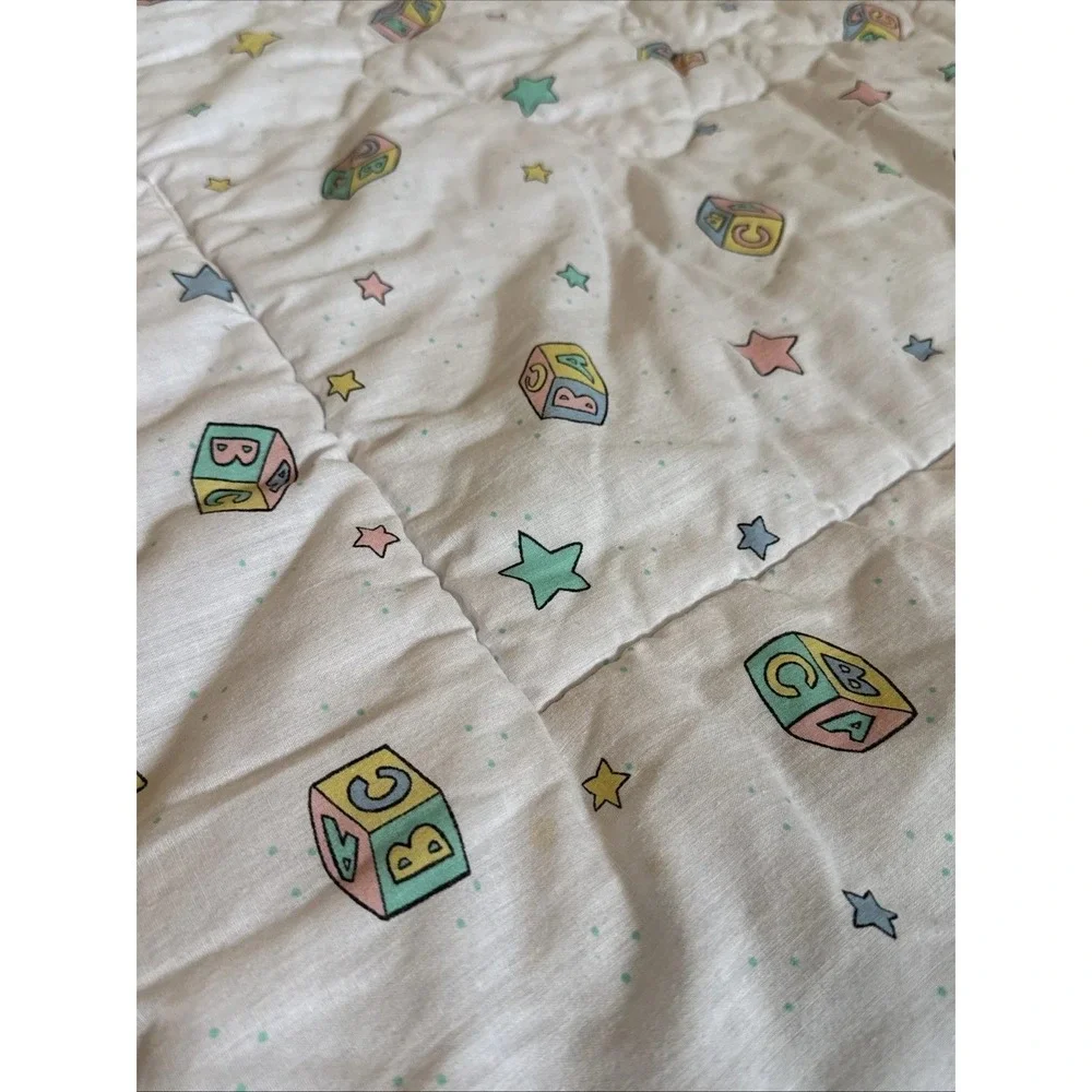 Vintage Disney Babies Mickey Minnie Donald Daisy Quilted Baby Blanket Dundee USA